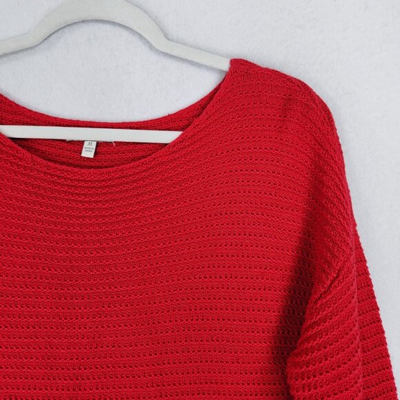 Calvin Klein Dress Women Medium Red Knit Long Sleeve Tunic Sweater Knit Mini NEW - Picture 2 of 12